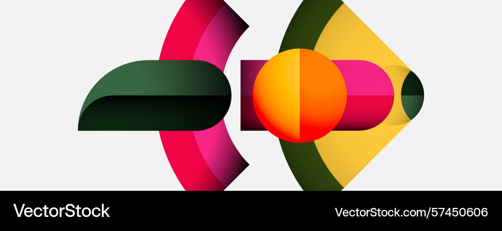 Abstract geometric shapes overlap creating Vector Image