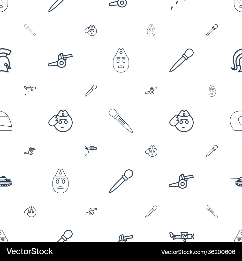 Army icons pattern seamless white background vector image