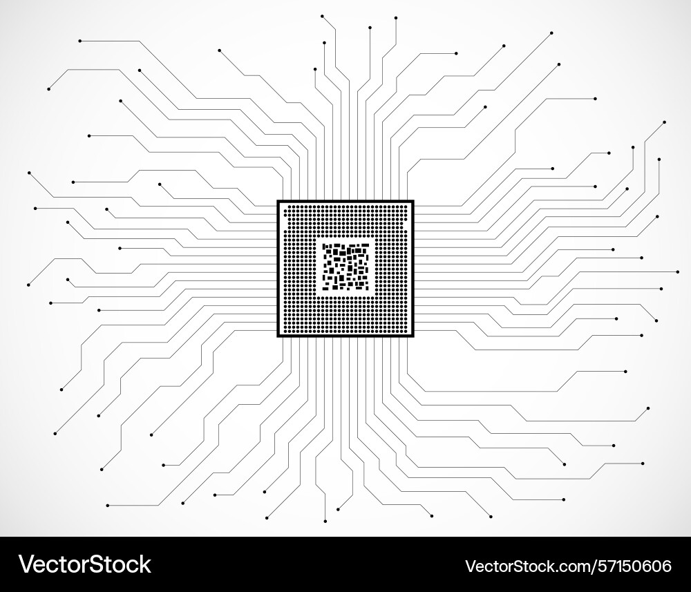 Circuit board microprocessor microchip vector image