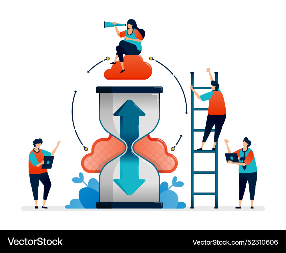 Circulation of data based on time scheduling Vector Image