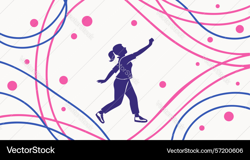 Dynamic figure in motion symbolizing energy vector image