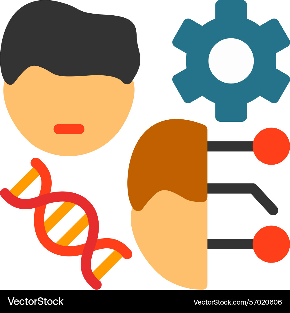 Evolutionary algorithm flat style icon design vector image