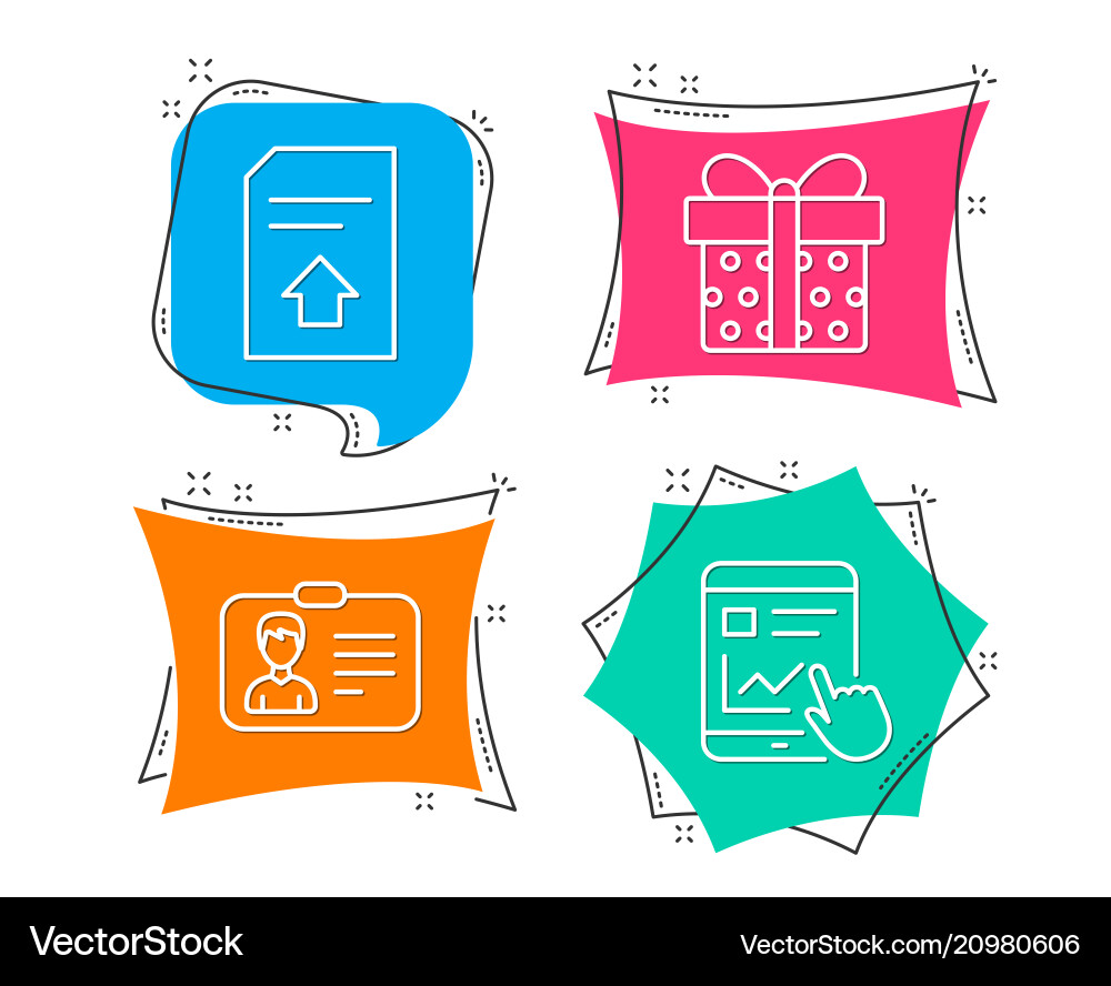 Identification card upload file and gift box Vector Image