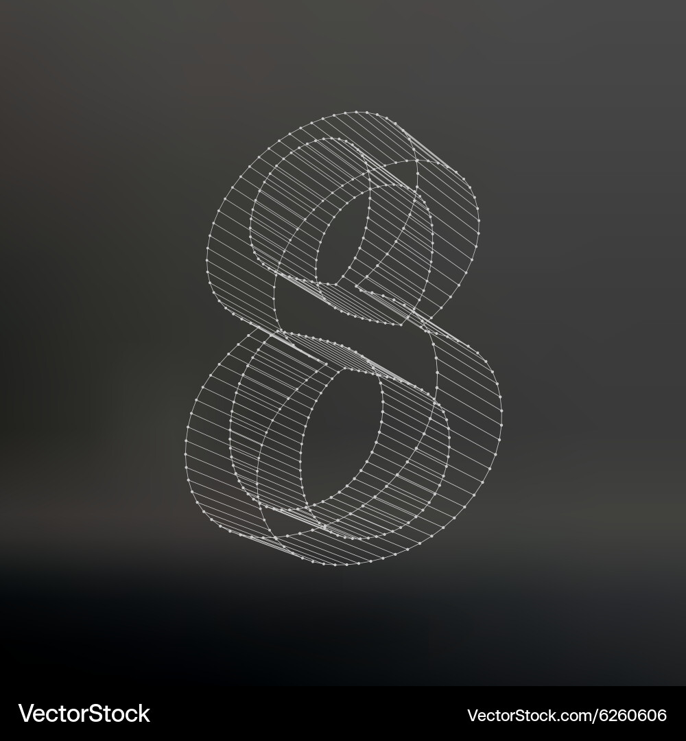 Low poly numbers font polygon number vector image