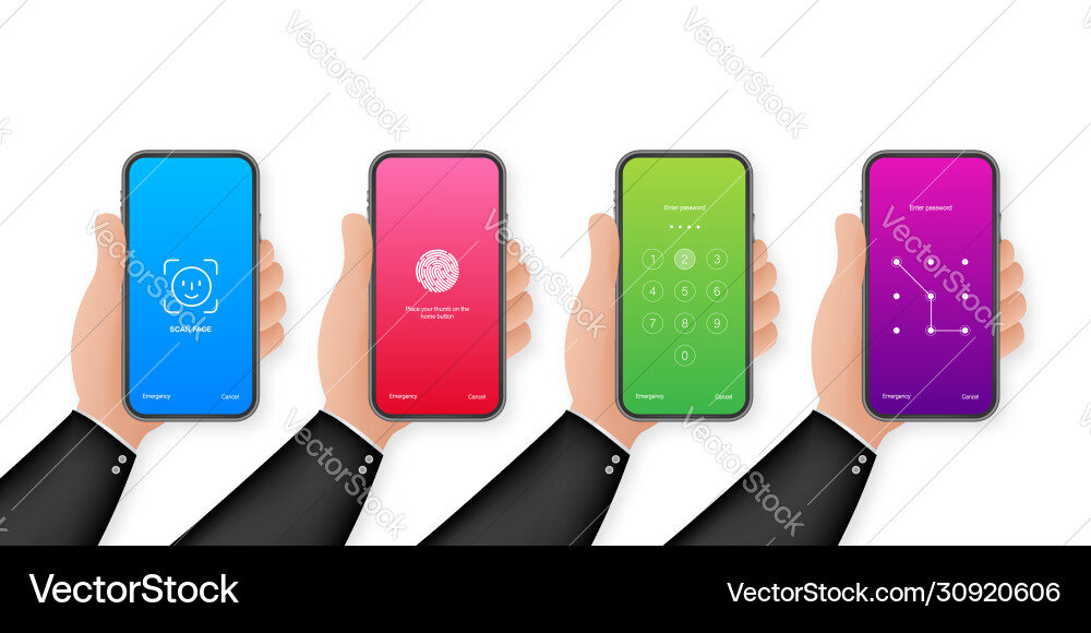 Screen lock authentication password smartphone vector image