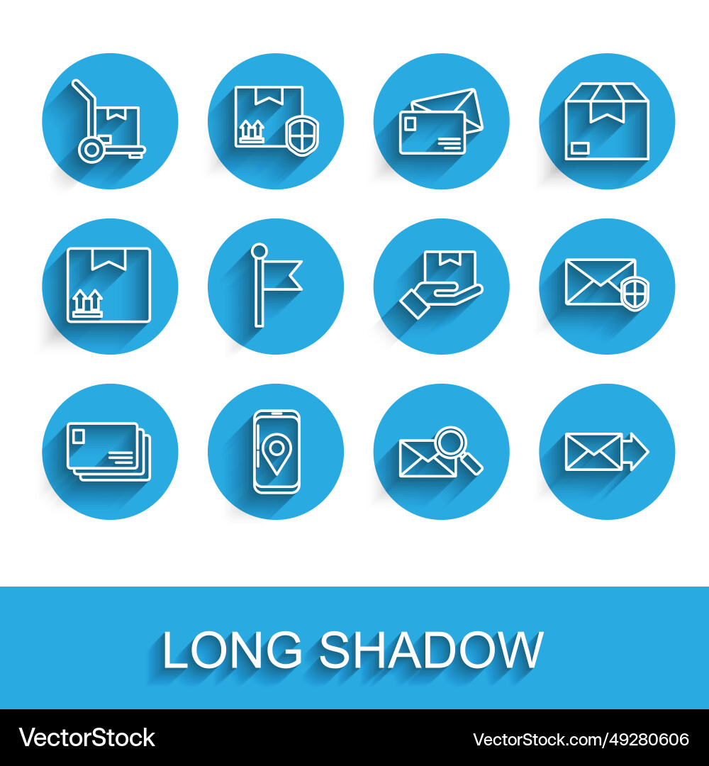 Set line envelope mobile with app delivery Vector Image