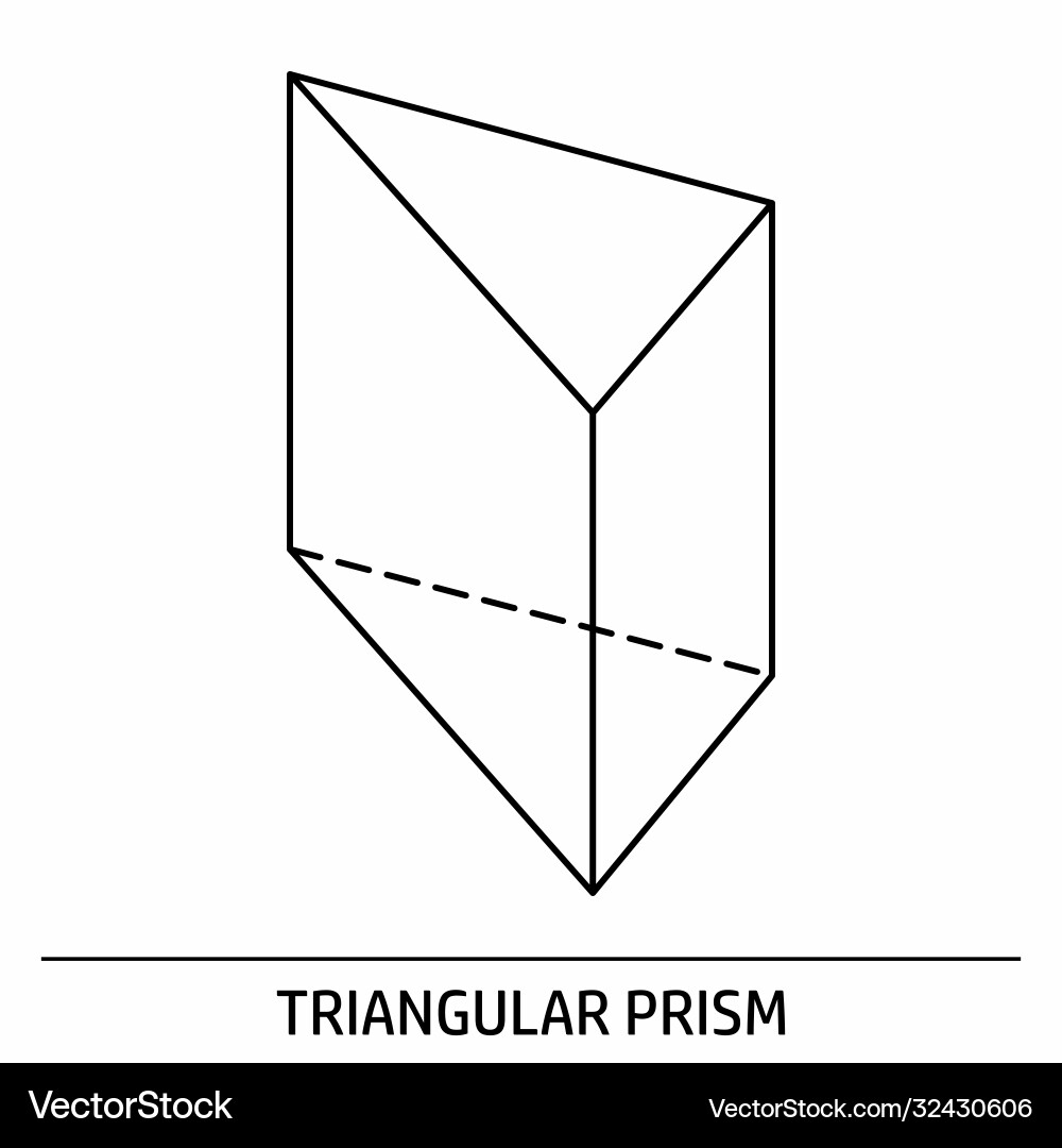 Triangular Prism Icon - Outline vector image