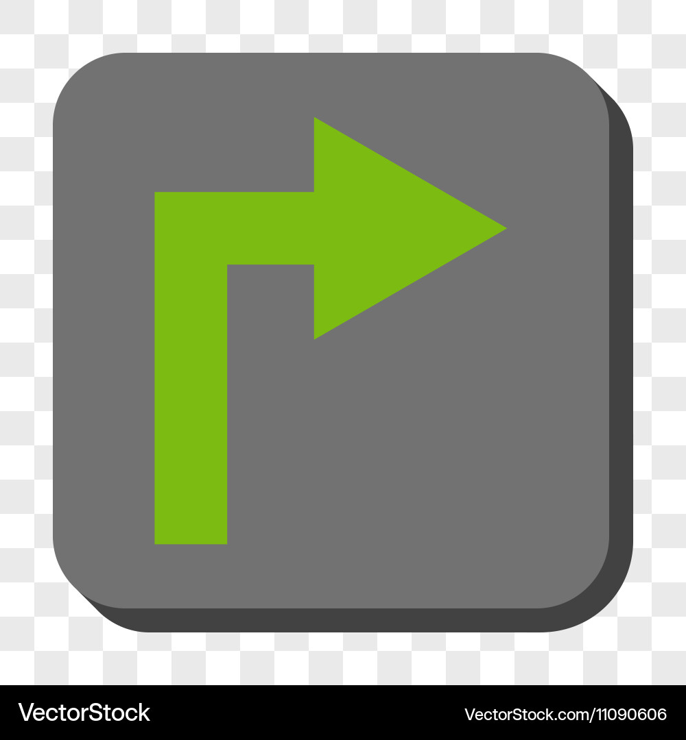 Turn right rounded square button vector image