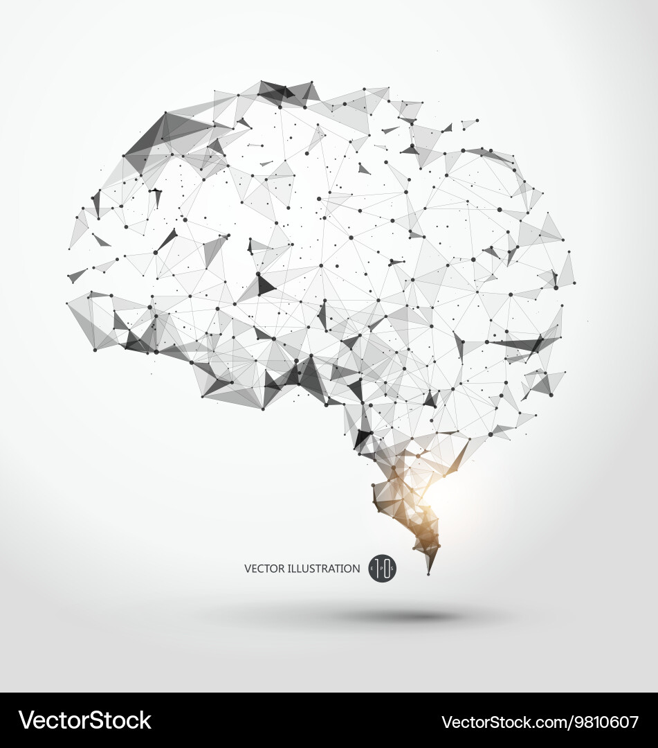 Abstract Brain Wire Network Vector Image