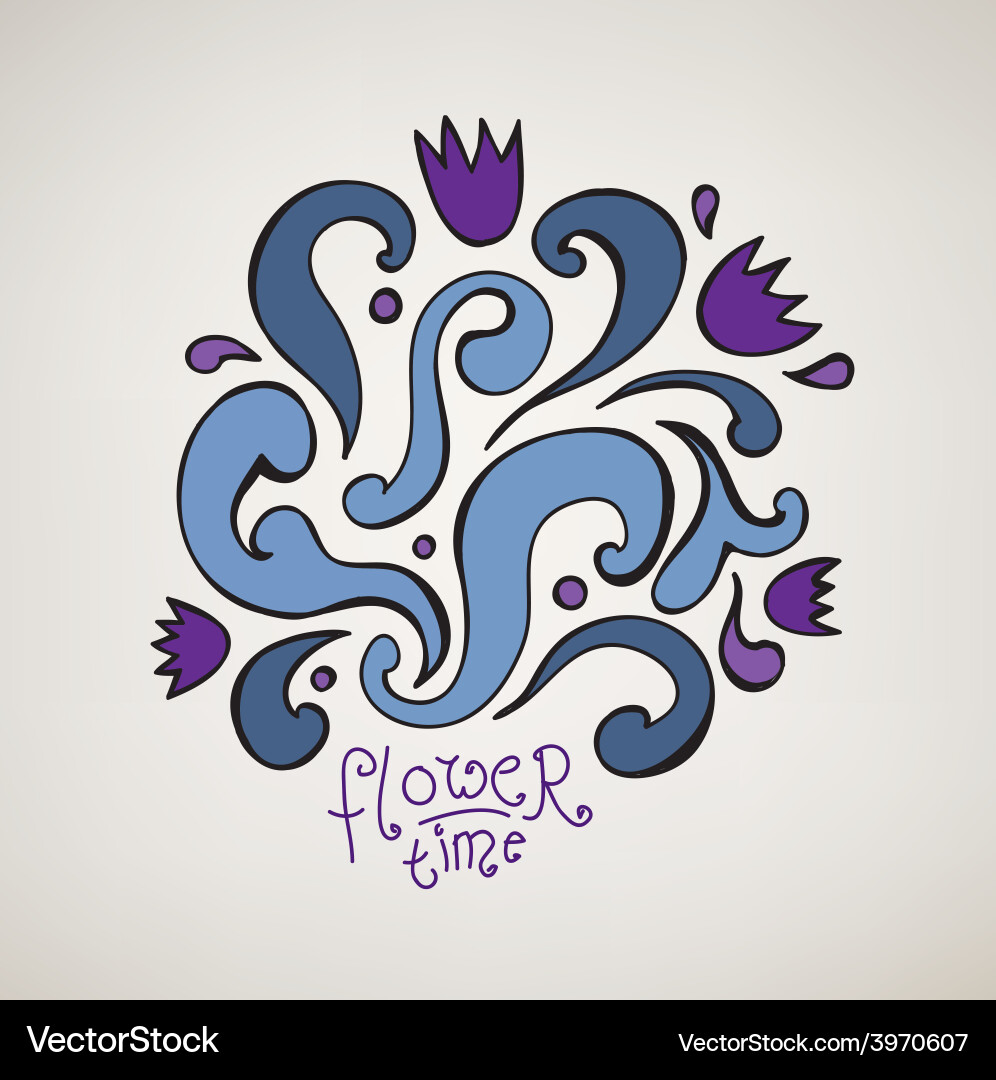 Abstract flower composition pattern Vector Image