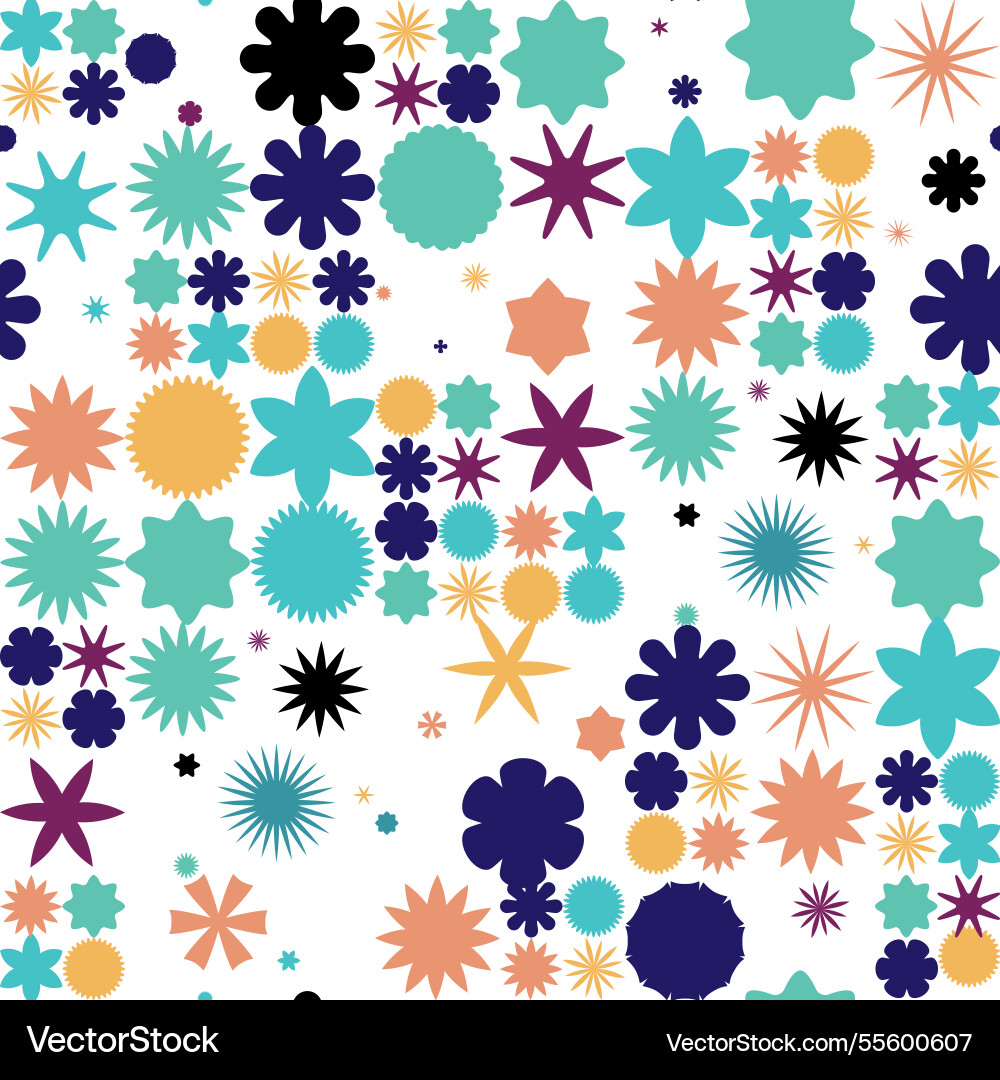 Abstract seamless pattern featuring various Abstract seamless pattern featuring various Vector Image