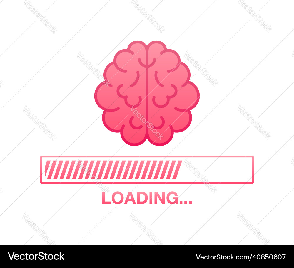 Brain think loading concept with idea processed Brain think loading concept with idea processed vector image
