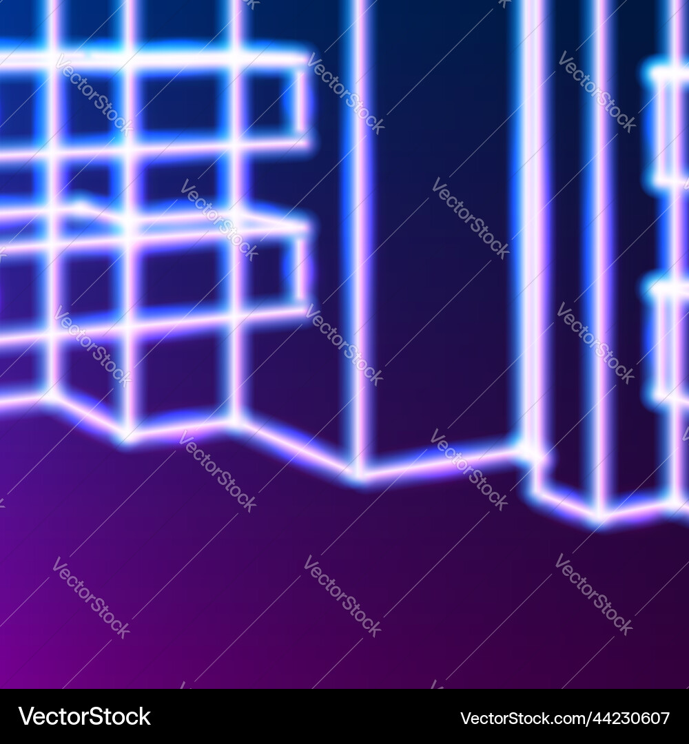 Bright neon lines abstract background with retro Vector Image