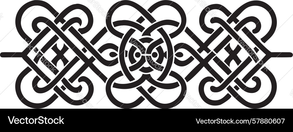 Celtic knot border line art pattern design Vector Image