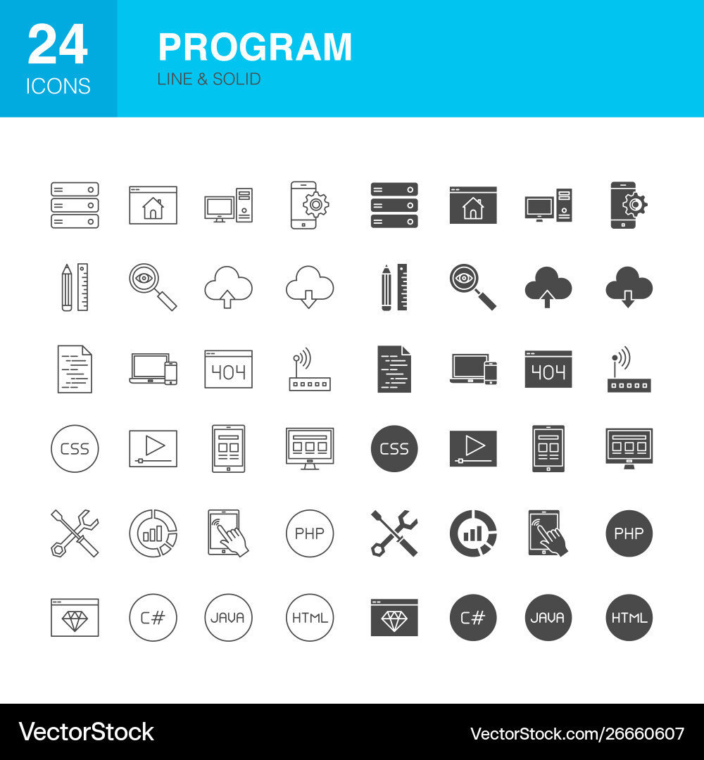 Code & Web Glyph Icons vector image