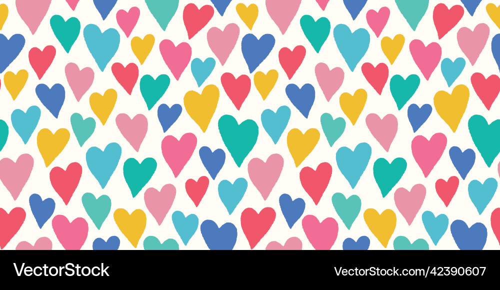 Colorful Heart Pattern Banner Vector Image