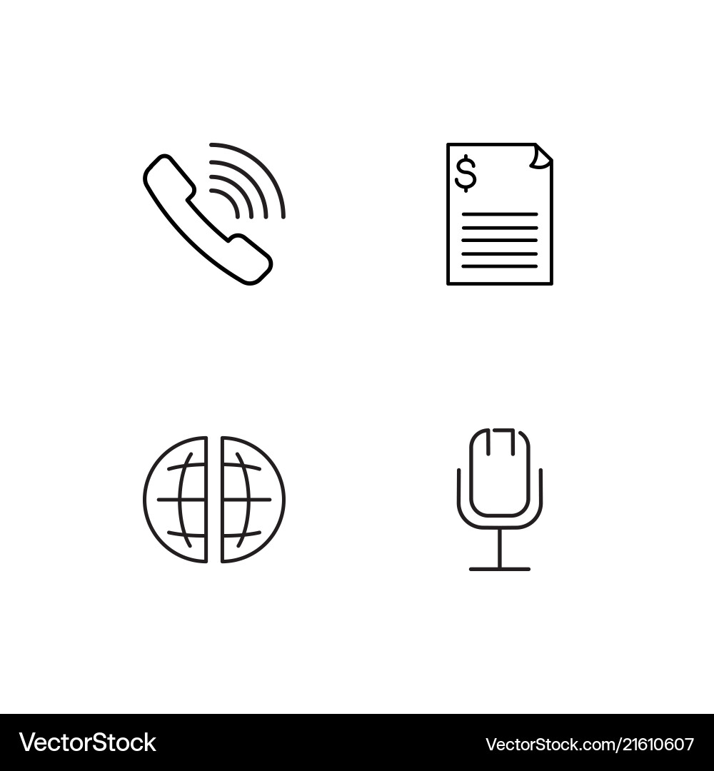 Communication linear icons set simple outline vector image