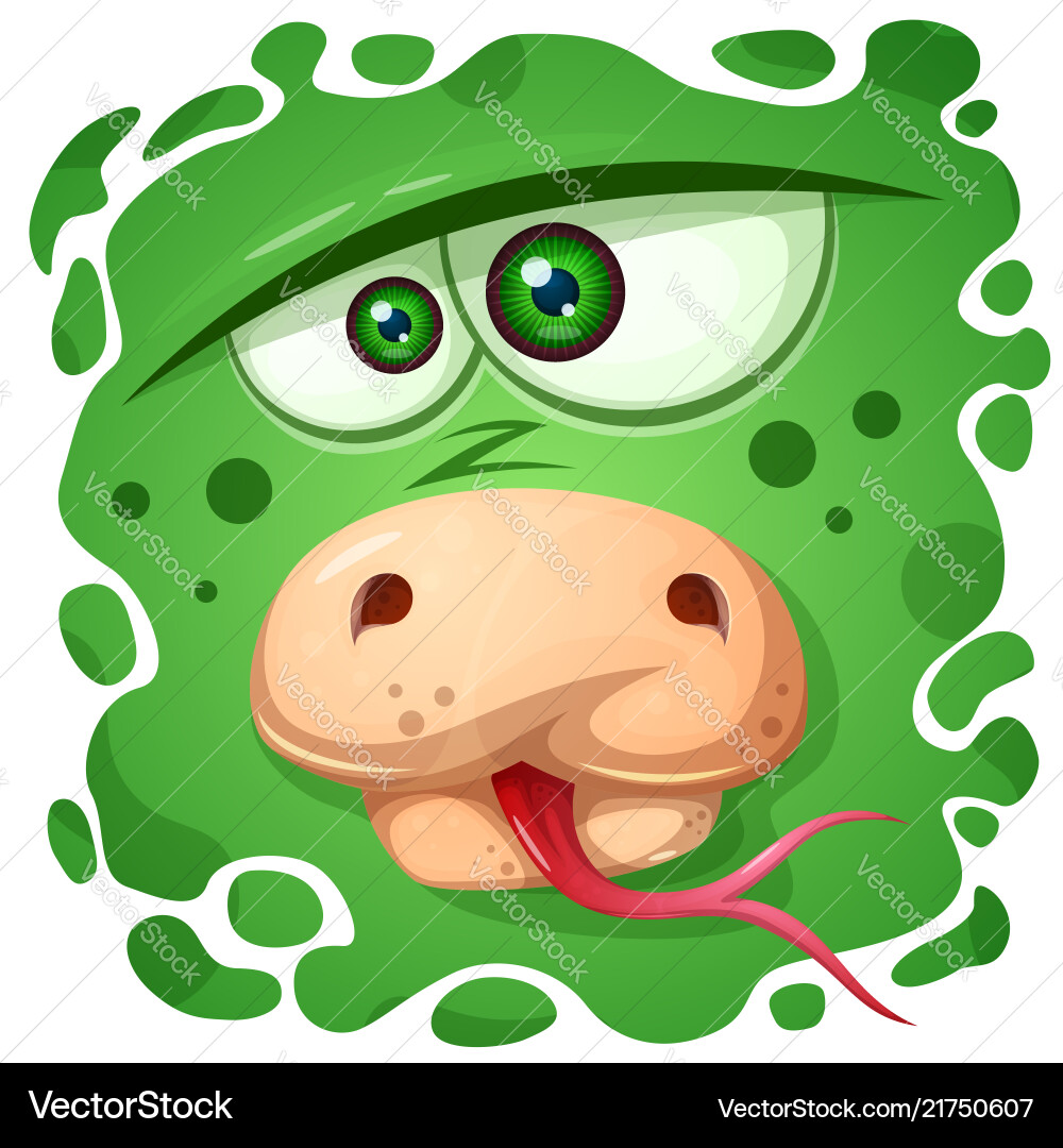 Funny cute crazy snake character Vector Image