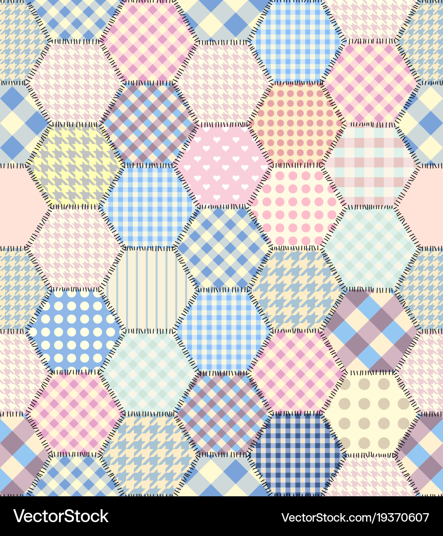 Geometric patchwork pattern of a squares vector image