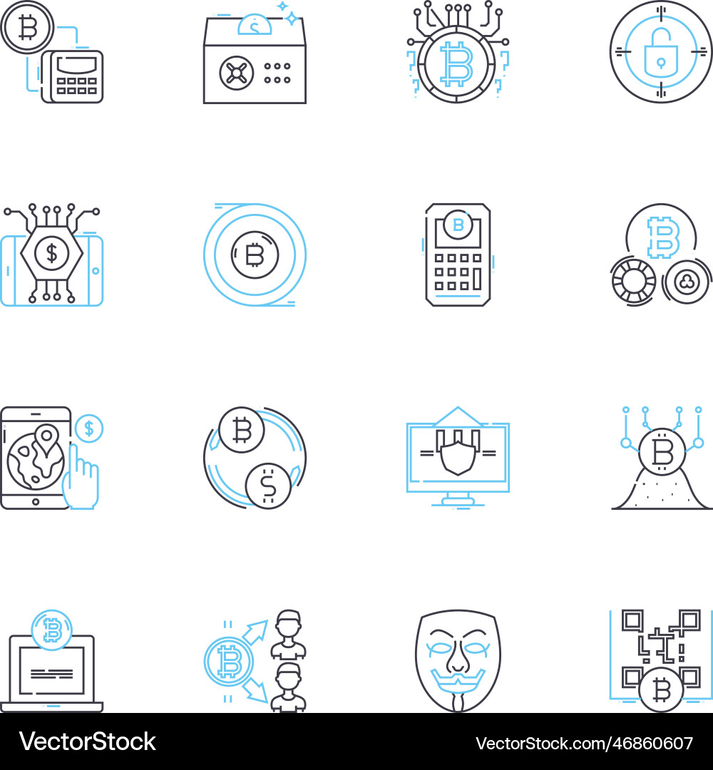 Künstliche Maßnahmen lineare Icons setzen Robotik Vektorbild