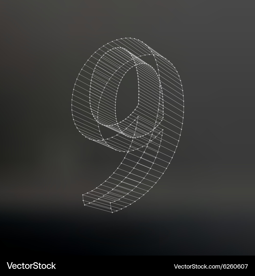 Low poly numbers font polygon number vector image