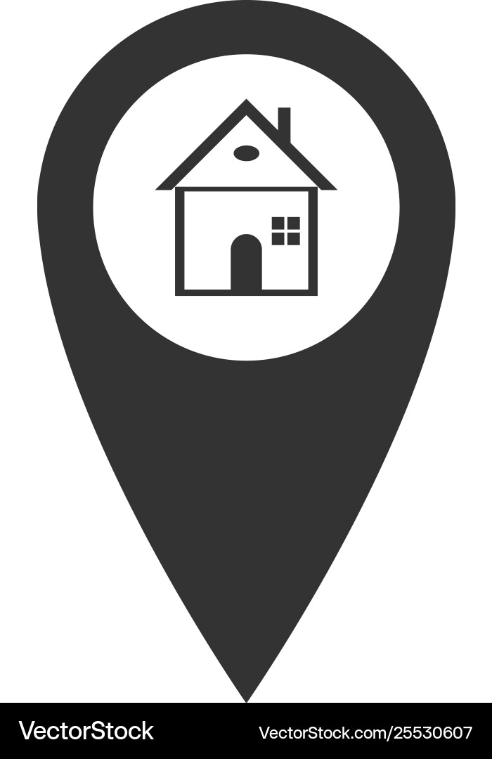 Map pointer with house icon isolated home Map pointer with house icon isolated home vector image