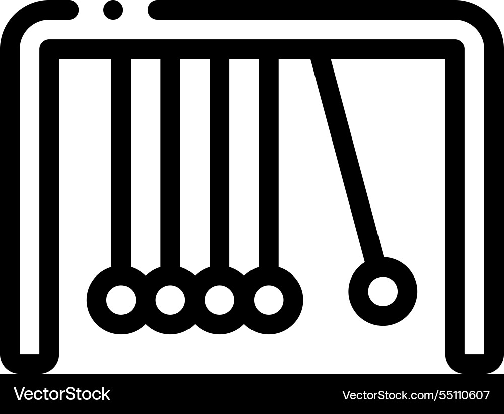 Newtons cradle icon thin linear style design Newtons cradle icon thin linear style design vector image