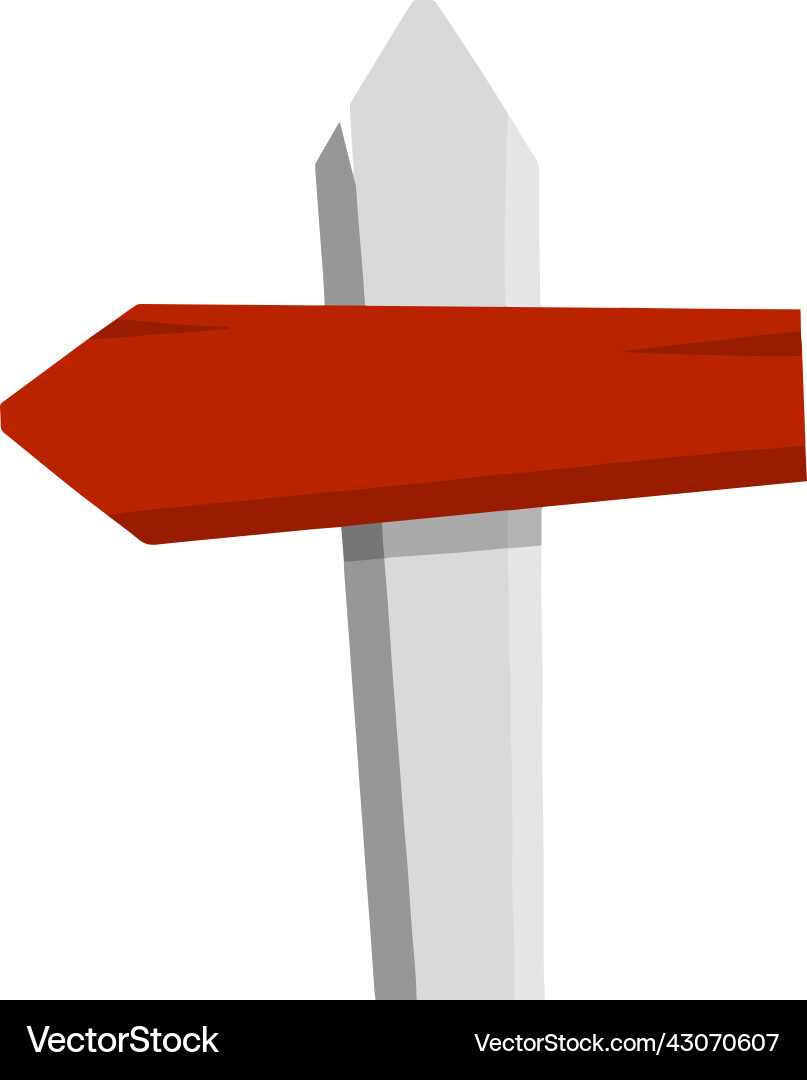 Path pointer with red plate route information vector image