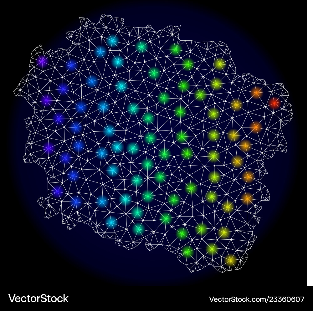 Polygonal wire frame mesh map of kuyavian vector image