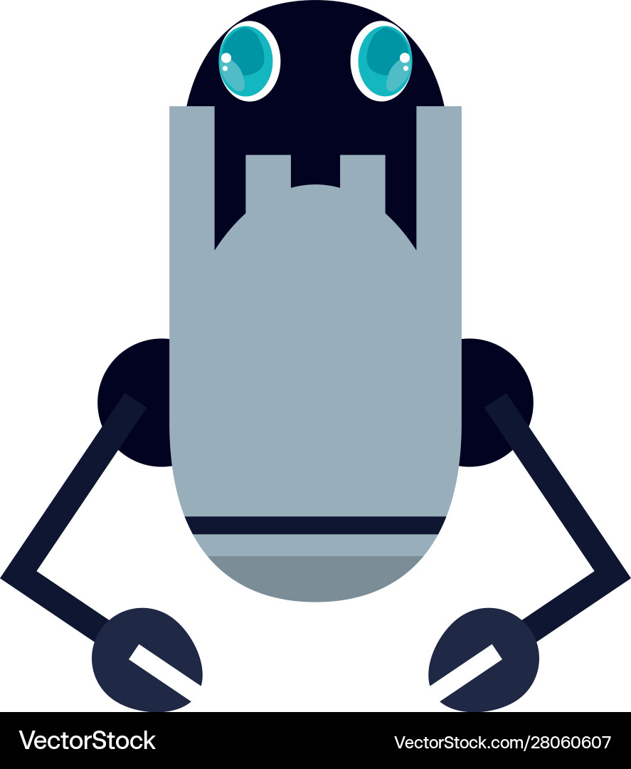 Robot with two hands flat style icon vector image
