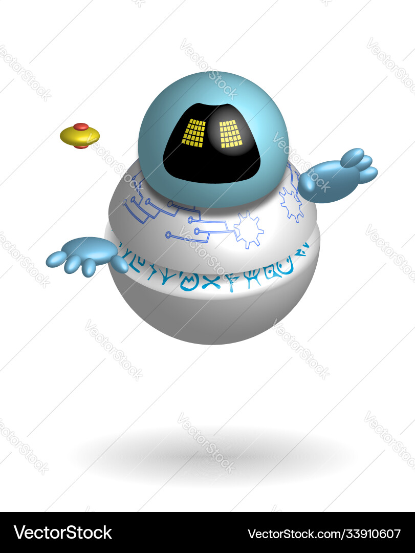 Round robot guide a smart assistant floating Vector Image