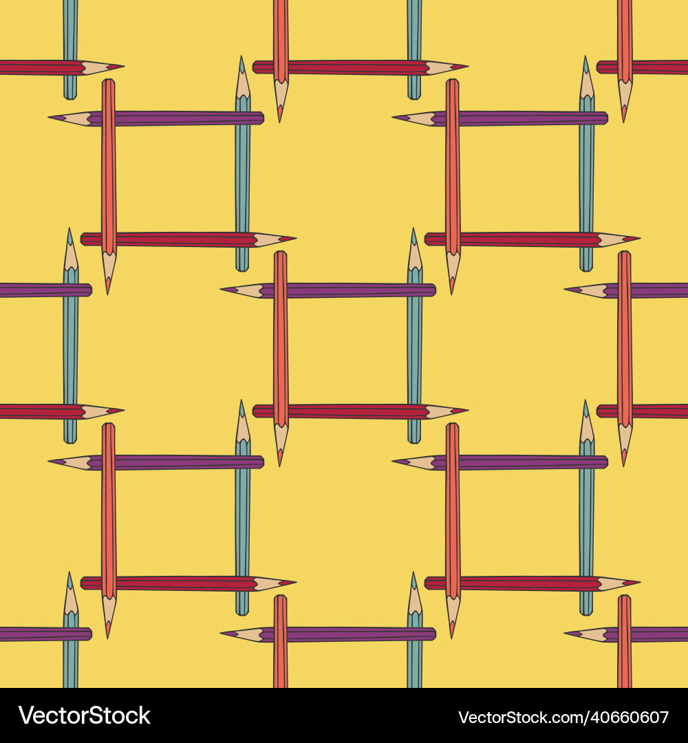 Seamless pattern with color pencils design Seamless pattern with color pencils design vector image