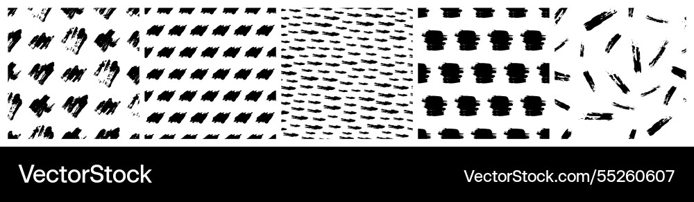 Set of seamless patterns with scribble smears Set of seamless patterns with scribble smears vector image