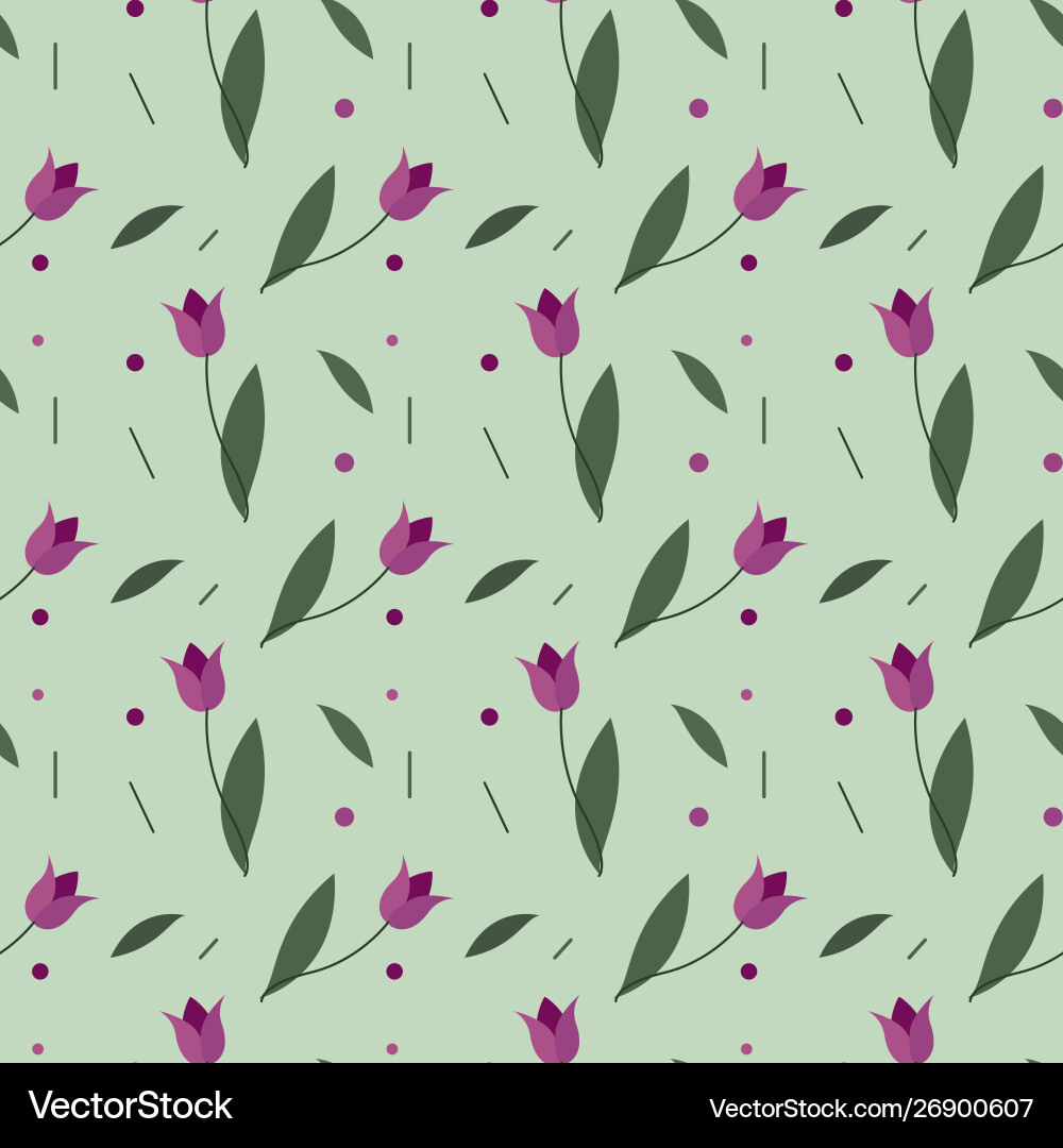 Tulips seamless pattern simple background Tulips seamless pattern simple background vector image