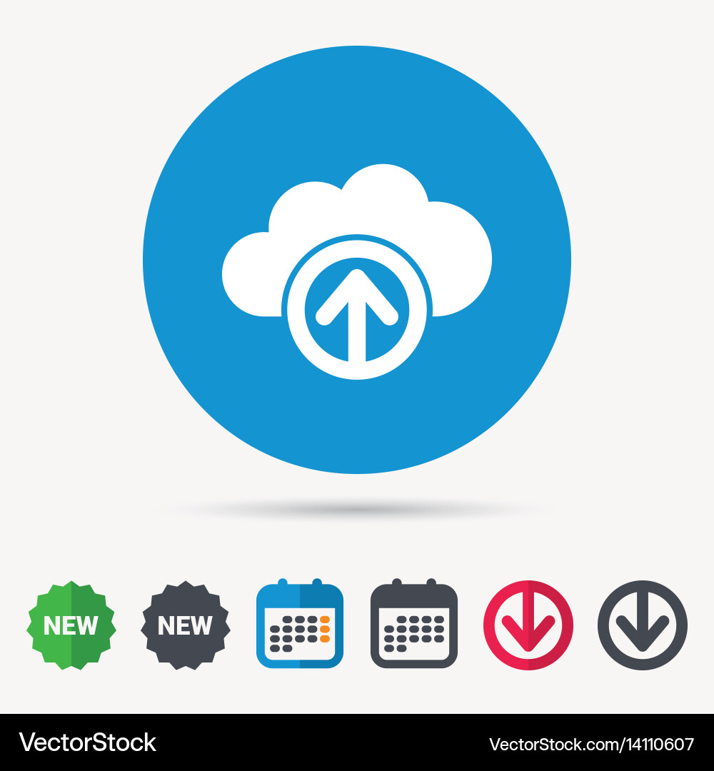 Upload from cloud icon data storage sign vector image