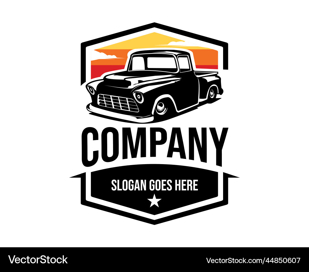 Vintage Sunset Truck Logo Vector Image