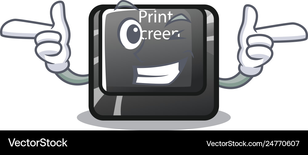 Wink button print screen in shape mascot vector image