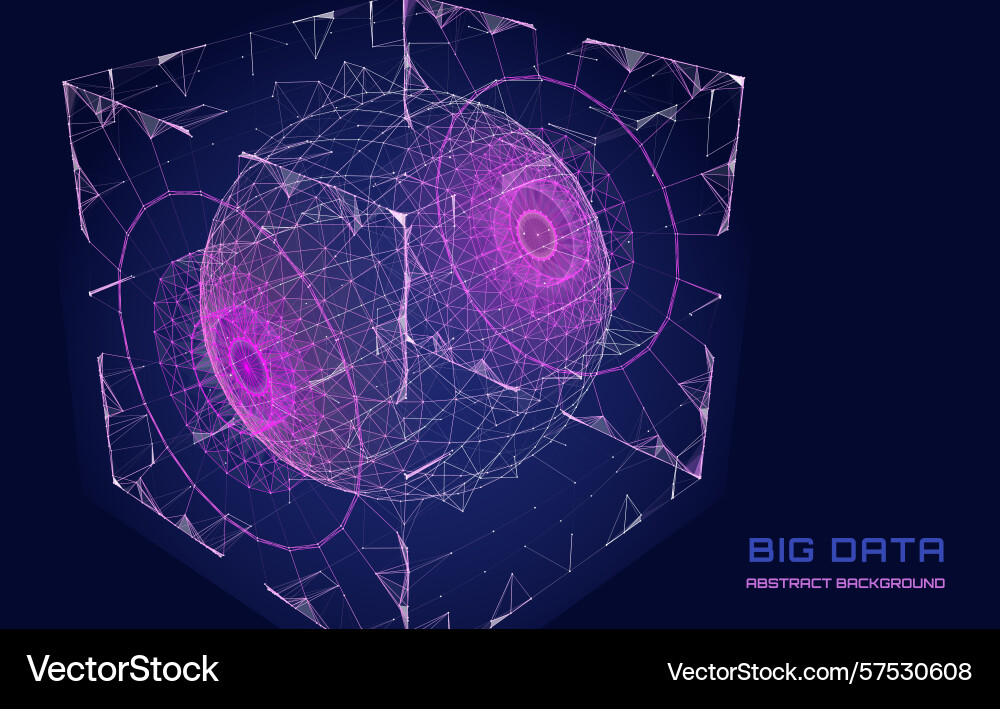 Abstract background digital virtual data sphere vector image