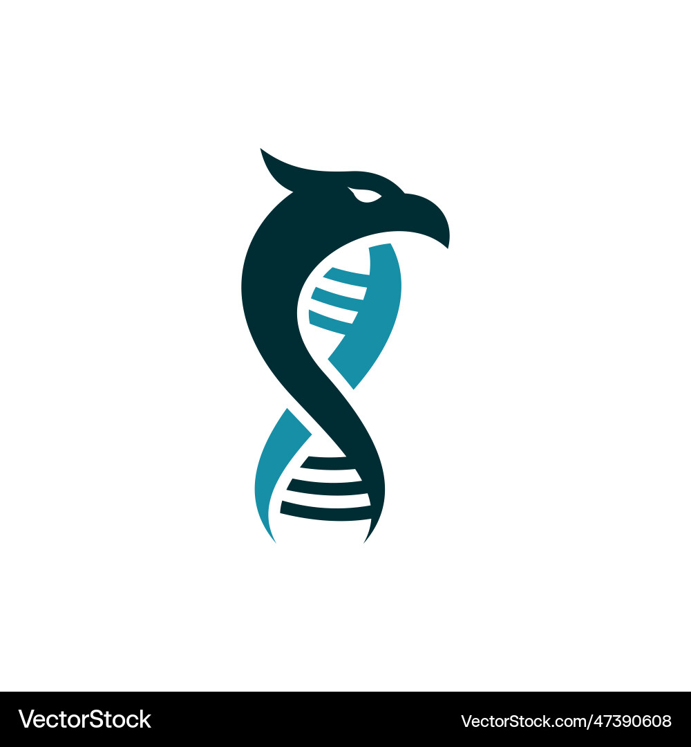 Animal eagle logo with dna symbol icon Animal eagle logo with dna symbol icon vector image
