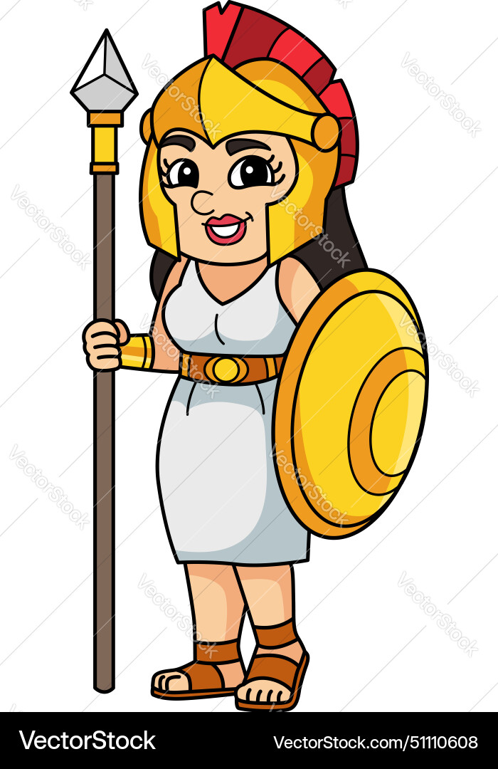 Athena greek goddess cartoon clip art Royalty Free Vector