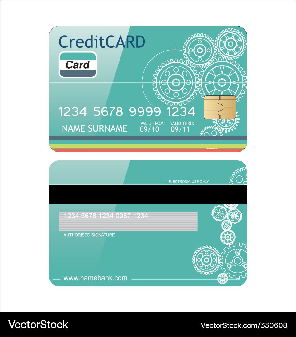 Credit Card Front and Back Vector Image