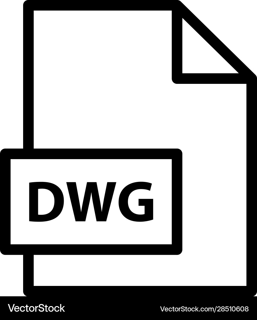 Document extension file format icon dwg symbol vector image