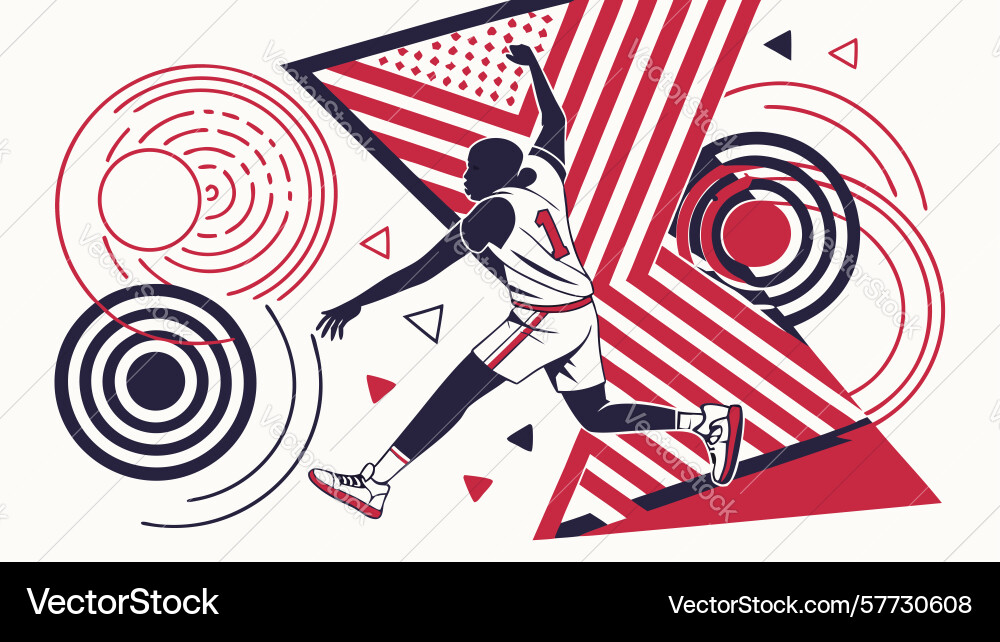 Dynamic basketball player abstract triangles Vector Image