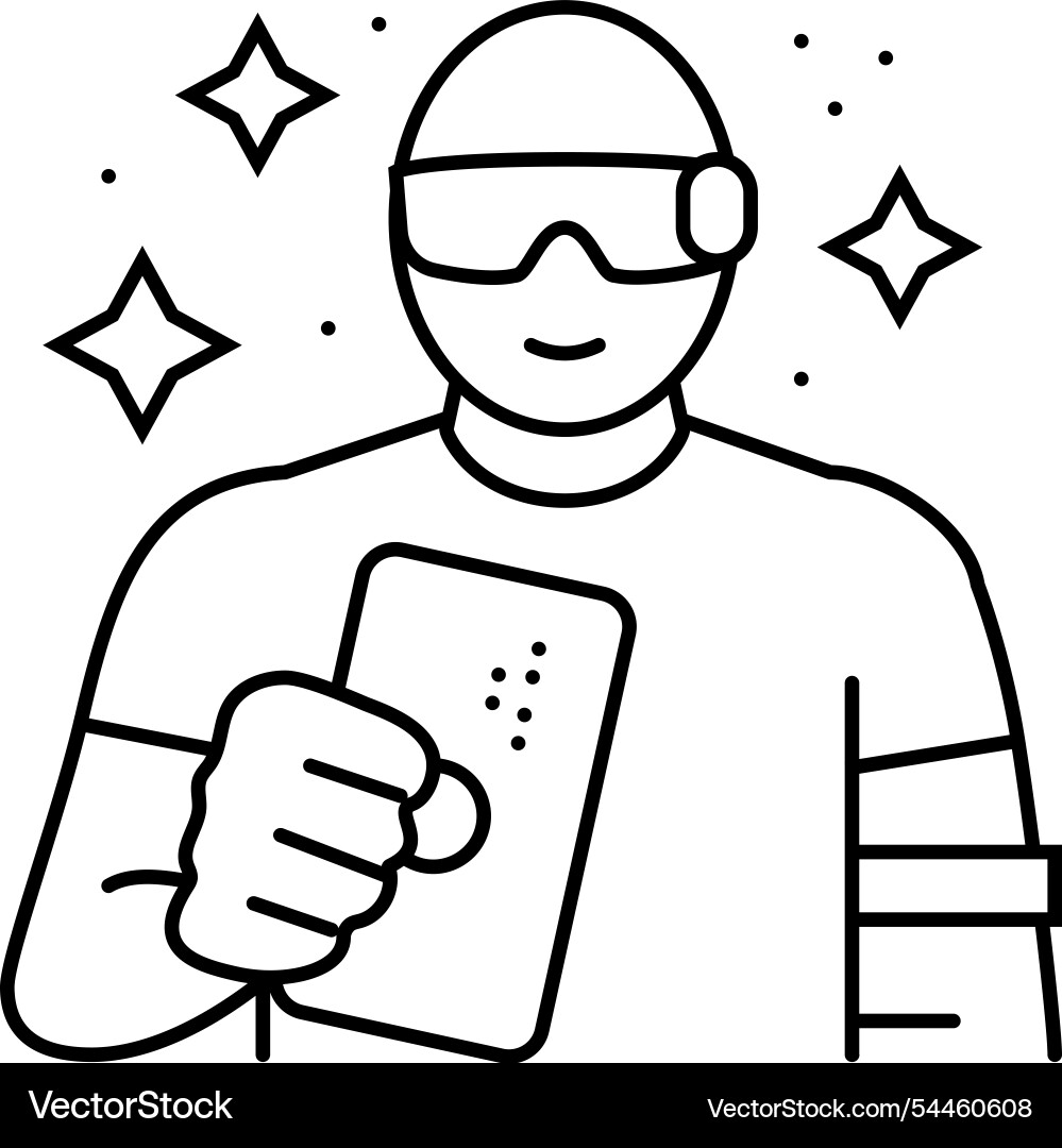 Gadget geek tech enthusiast line icon Gadget geek tech enthusiast line icon vector image