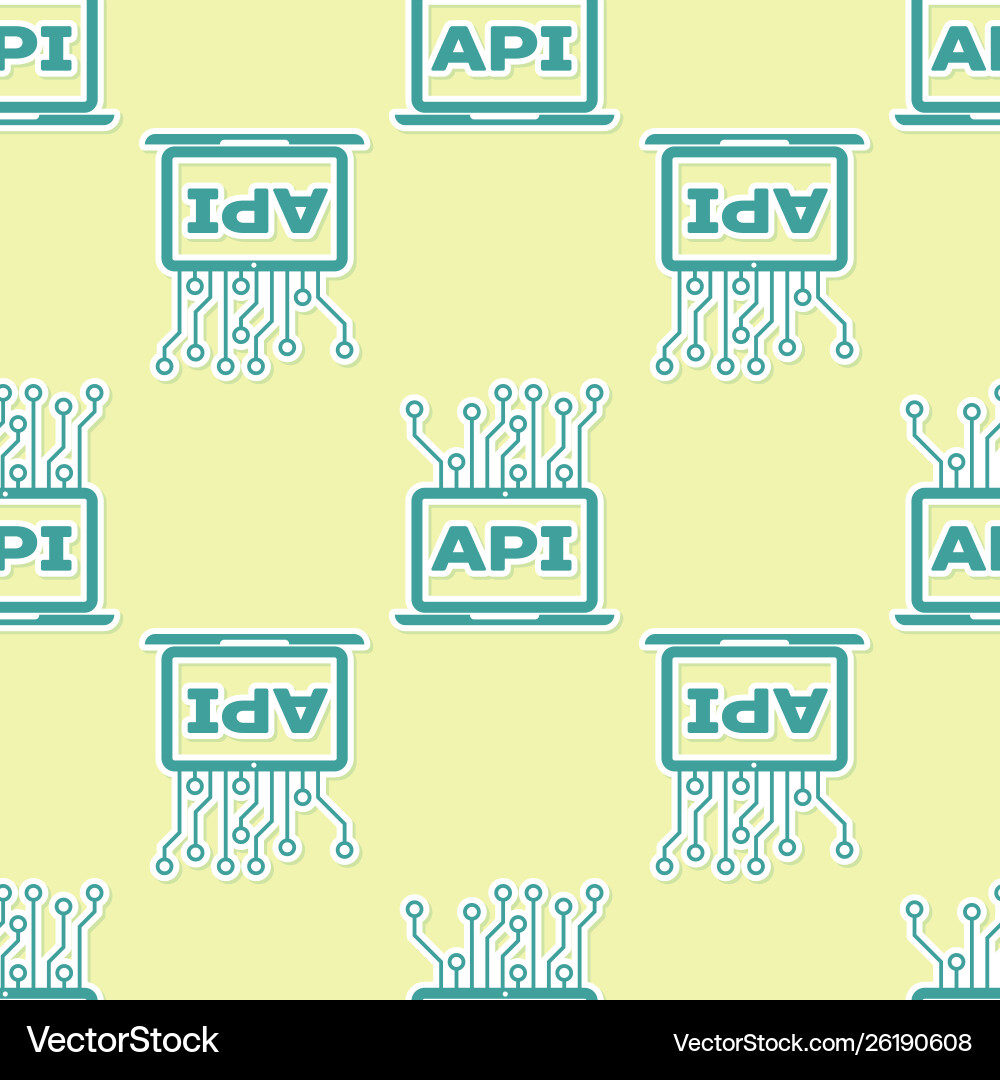 Green computer api interface icon isolated Green computer api interface icon isolated vector image