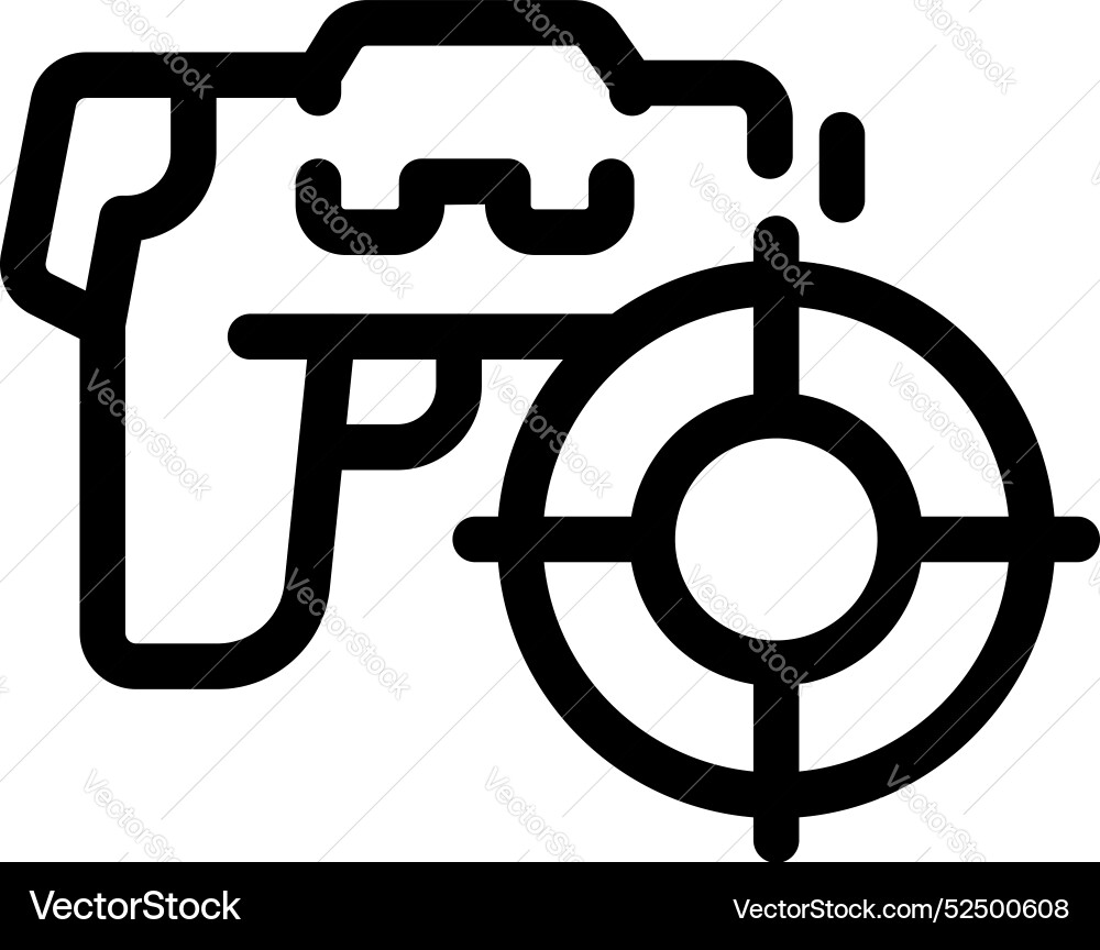 Handgun pointing at target representing concept Handgun pointing at target representing concept vector image