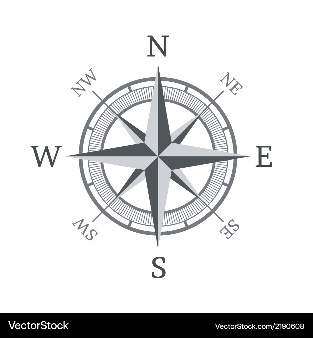 Isolated Compass Icon - Navigation Symbol Vector Image