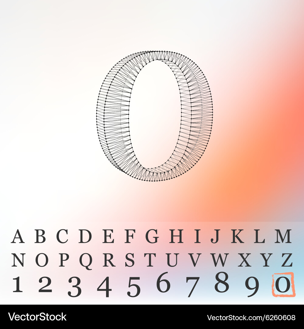 Low poly numbers font polygon number Vector Image