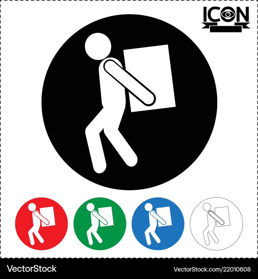 Man moving box icon vector image