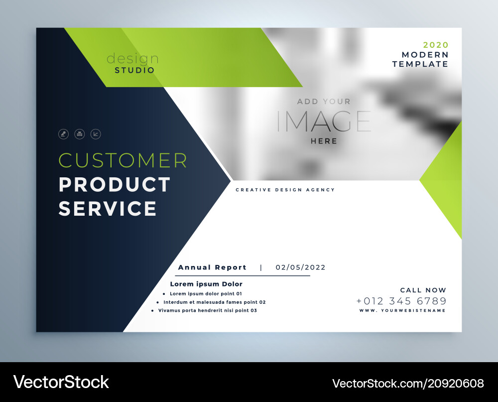 Modern Green Brochure Template Vector Image